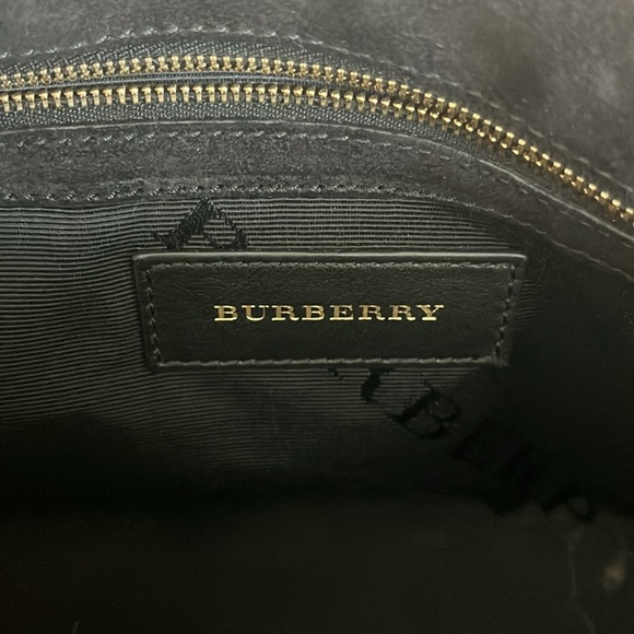 AUTHENTIC BURBERRY PEBBLED LEATHER ADJUSTABLE CHAIN SHOULDER BAG BLACK PRISTINE - Picture 12 of 15